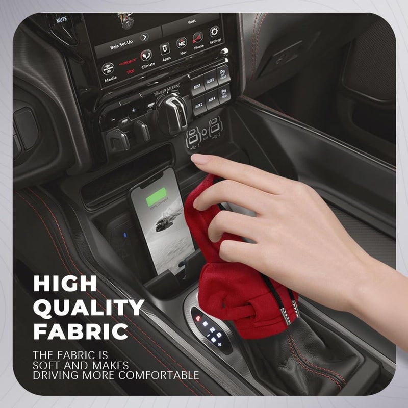 RGOAANC Gear Shift Hoodie, Gear Shift Cover, Fashionable Hoodie Automotive Gear Shift Knob Protector, Car Accessories Mini Sweater Gear Shift Knob Cover for Car Gear Shift Levers (Red) - Image 4